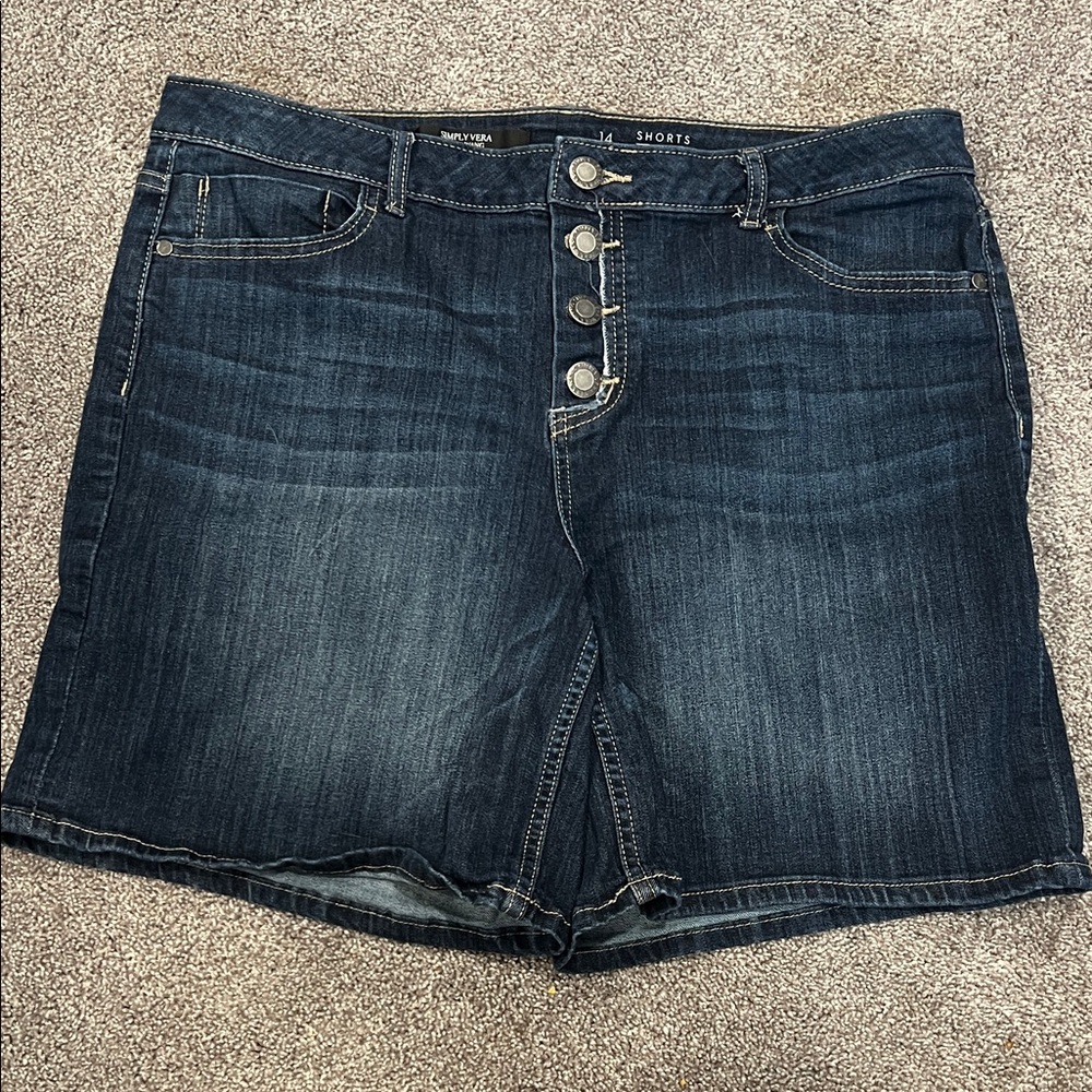 Simply Vera Vera Wang Dark Blue Jean Shorts